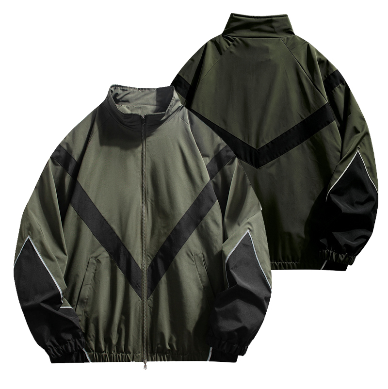 남성용 지퍼 스탠드 칼라 레이싱 재킷, 하이 스트리트  - Outdoor Sport Logo 리뷰 및 가격