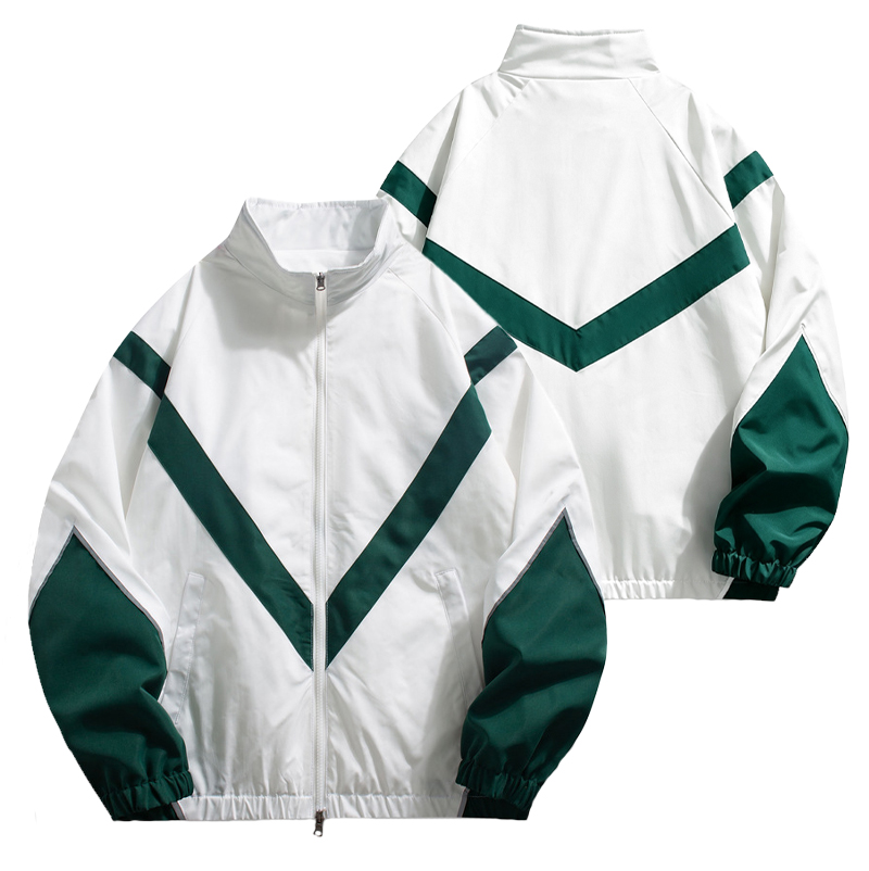 남성용 지퍼 스탠드 칼라 레이싱 재킷, 하이 스트리트  - Outdoor Sport Logo 리뷰 및 가격